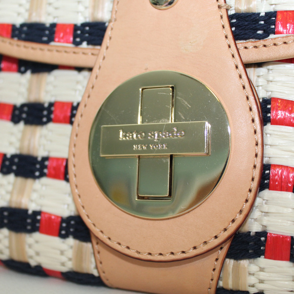 Kate Spade rafia straw basket woven rare clutch - Picture 3 of 8